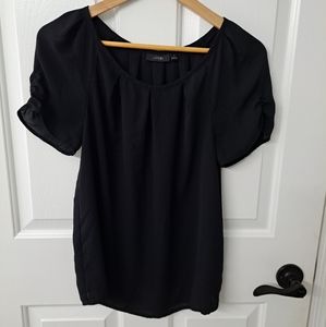 Black Semi Sheer Blouse